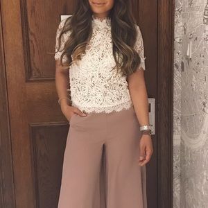 ZARA White Lace Patterned top - SMALL